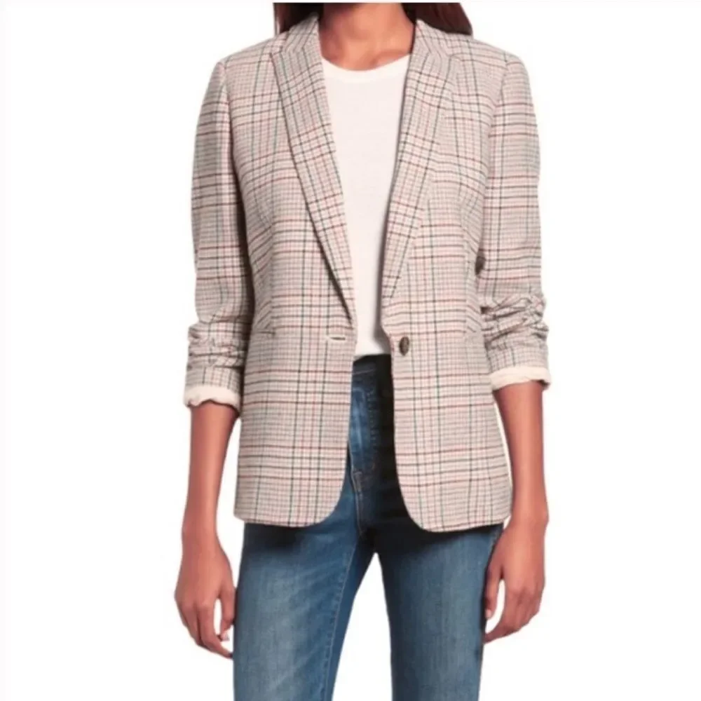 NEW J crew Parke blazer in ivory plaid Italian wool Size 0